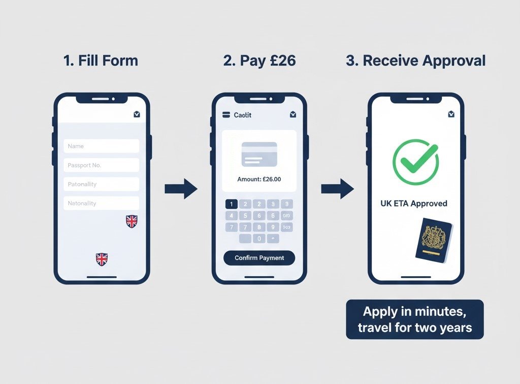 The 3-Step ETA Process Quick, Simple, and Digital.