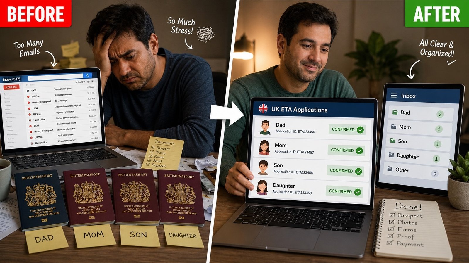 Organised vs disorganised UK ETA family application for UAE citizens